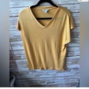 Orvis Bundle 2 Women's  V-Neck Short Sleeve Tops , yellow and green